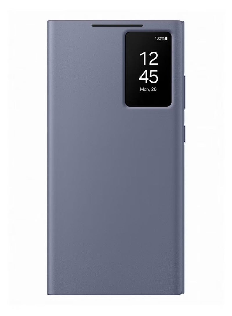 S24 Ultra Smart View Wallet Case Dark Violet - Image 1