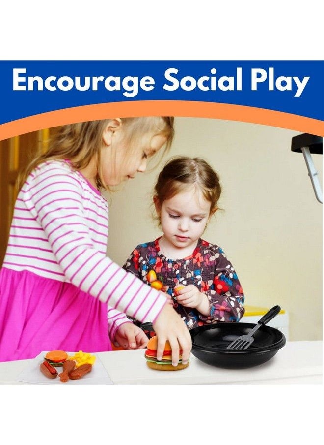 Liberty imports - Play Food Kids Toy Set With Frying Pan And Spatula 25Piece Kitchen Cooking Pretend Play Toy Grill Set For Toddlers Kids - Image 1