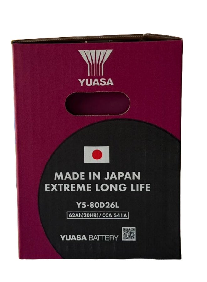 Yuasa Car Battery 80D26L-MF Made in Japan - Image 4