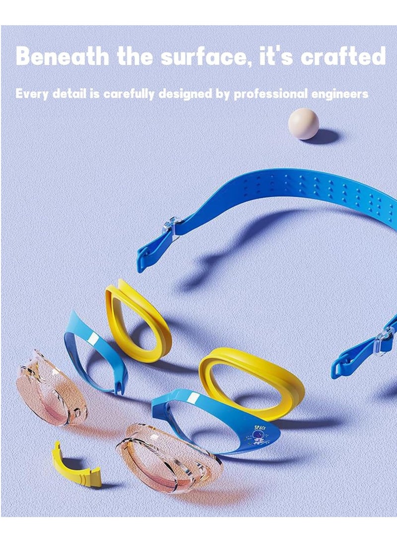 GUDOO Kids Swim Cap for Long Short Hair Unisex Silicone Swimming Cap for Age 2-14 with Goggles Bathing Swim Caps for Children Boys Girls - Image 5