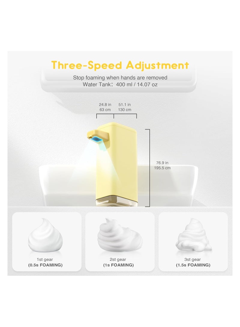 Automatic Touchless Soap Dispenser, 3 Adjustable Foam Levels, 14oz/400ml Rechargeable Hand Sanitizer Dispenser for Kitchen and Bathroom, Hands-Free Operation. - Image 3