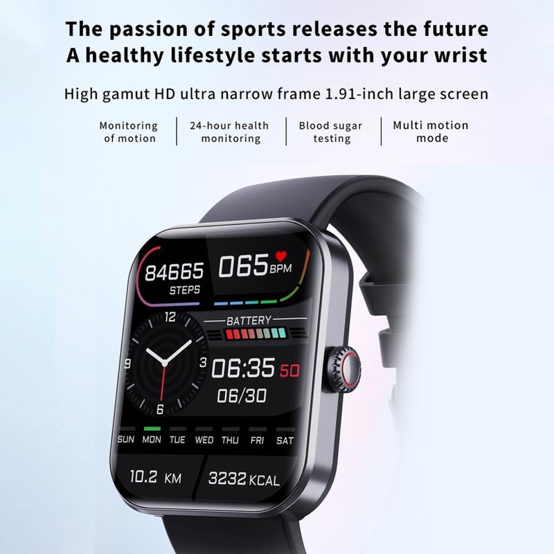 Smart Watch: 1.91" HD Touchscreen Gold - BT5.1 Multi-functional Health & Fitness Tracker for Android iOS Users - Image 3