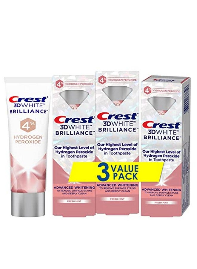 Crest Rest 3D White Brilliance Hydrogen Peroxide Toothpaste With Fluoride 3 Ounce (Pack Of 3) - Image 1