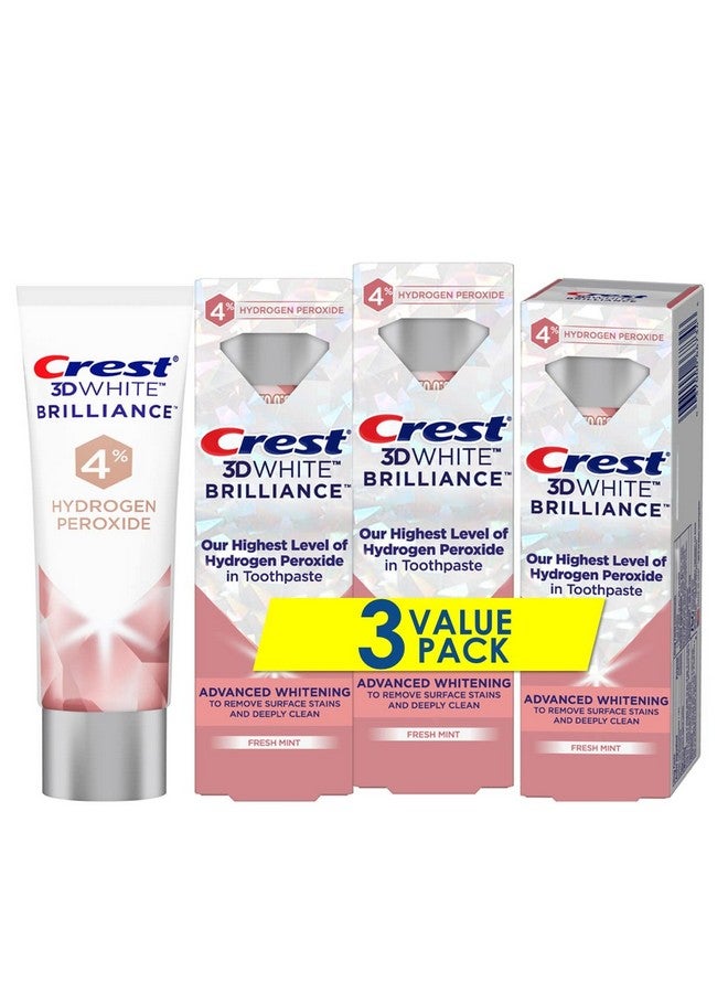 Crest Rest 3D White Brilliance Hydrogen Peroxide Toothpaste With Fluoride 3 Ounce (Pack Of 3) - Image 2
