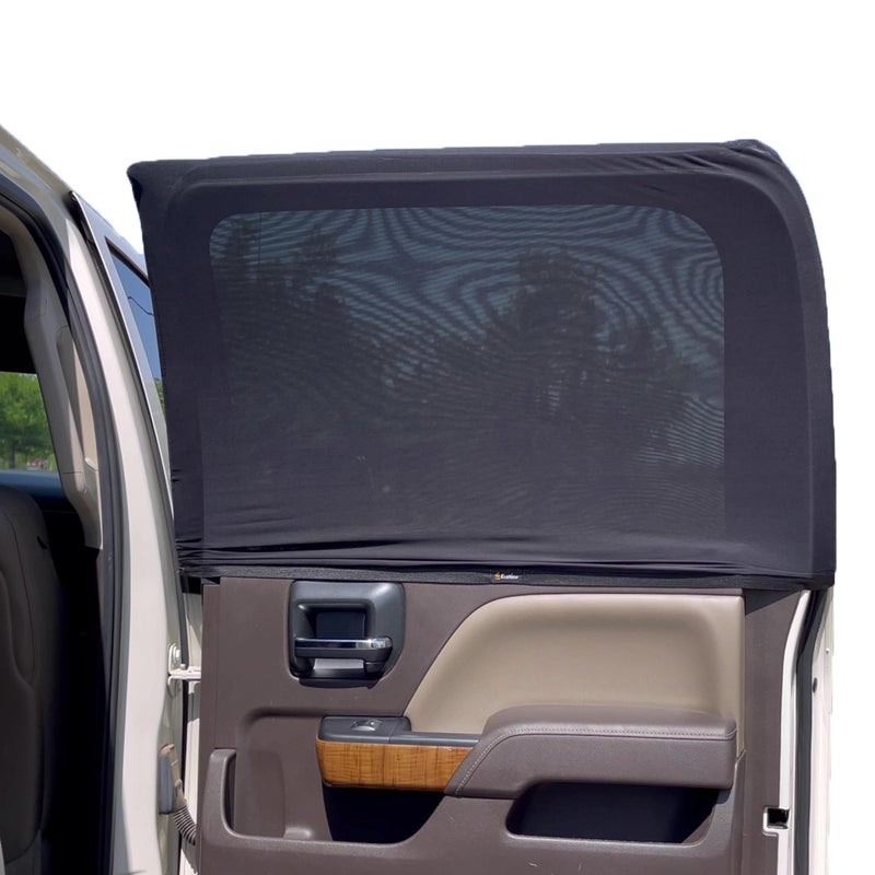 EcoNour Car Side Window Sun Shade (Pack of 2) | Stretchable & Breathable Car Window Screens for Complete Sun & Privacy Protection | Fits Most Truck, SUV and Minivan (XL 46" x 26") - Image 1