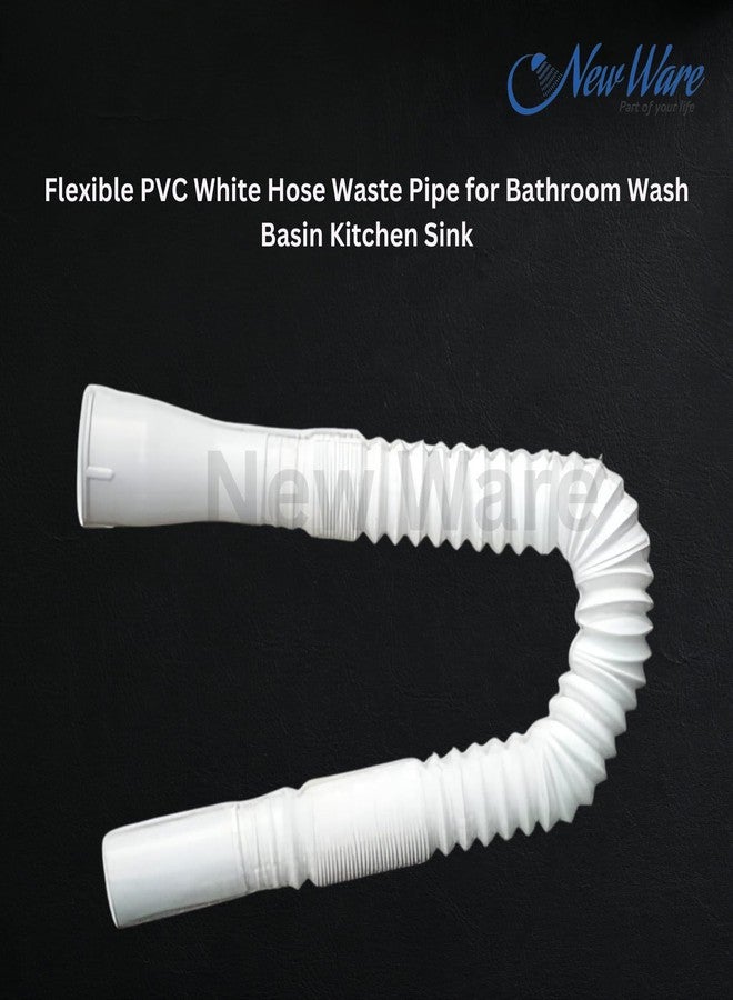 NEW WARE® Flexible PVC White Hose Waste Pipe for Bathroom Wash Basin Kitchen Sink Heavy Duty 1 1/4" Drain Hose/Outlet Tube Connector - Image 4