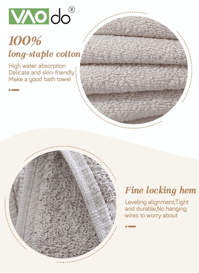 VAOdo 3PCS Cotton Bath Towel Set Fast Absorbent Skin-friendly and Soft Bath Towel*1PCS and 2PCS Towels Creamy-white  - Image 3