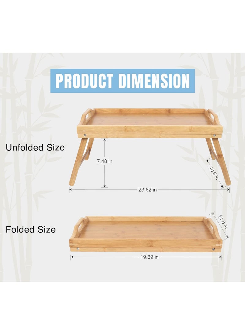 جرين تايجر طاولة الإفطار في صينية السرير مع أرجل قابلة للطي - طاولة كمبيوتر محمول لطاولة السرير - صينية تقديم الإفطار المحمولة - صينية سرير من الخيزران مع أرجل - طاولة كمبيوتر محمول من الخيزران - طاولة كمبيوتر محمول على السرير - Image 4
