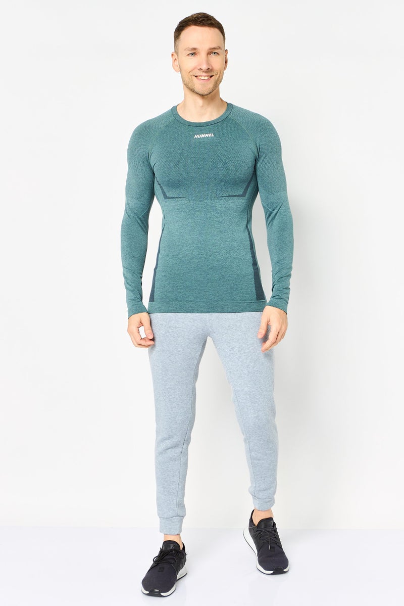 Hummel ملابس رياضية للرجال بأكمام طويلة مناسبة، أخضر صنوبر - Image 3