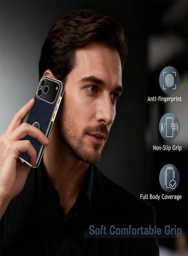 LOHASIC جراب LOHASIC الجلدي لهاتف iPhone 17 Pro Max، تصميم أنيق وفاخر، نحيف، مصنوع من جلد PU ناعم مانع للانزلاق، مقاوم للصدمات، غطاء حماية للهاتف للرجال والنساء، متوافق مع iPhone 17 Pro Max مقاس 6.9 بوصة (2025) - أزرق داكن - Image 3