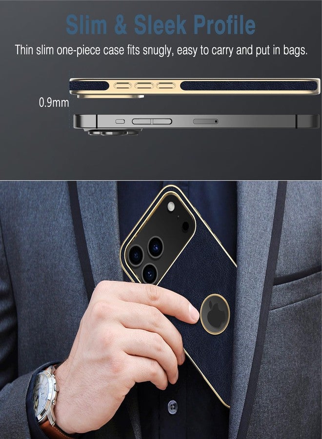 LOHASIC جراب LOHASIC الجلدي لهاتف iPhone 17 Pro Max، تصميم أنيق وفاخر، نحيف، مصنوع من جلد PU ناعم مانع للانزلاق، مقاوم للصدمات، غطاء حماية للهاتف للرجال والنساء، متوافق مع iPhone 17 Pro Max مقاس 6.9 بوصة (2025) - أزرق داكن - Image 4