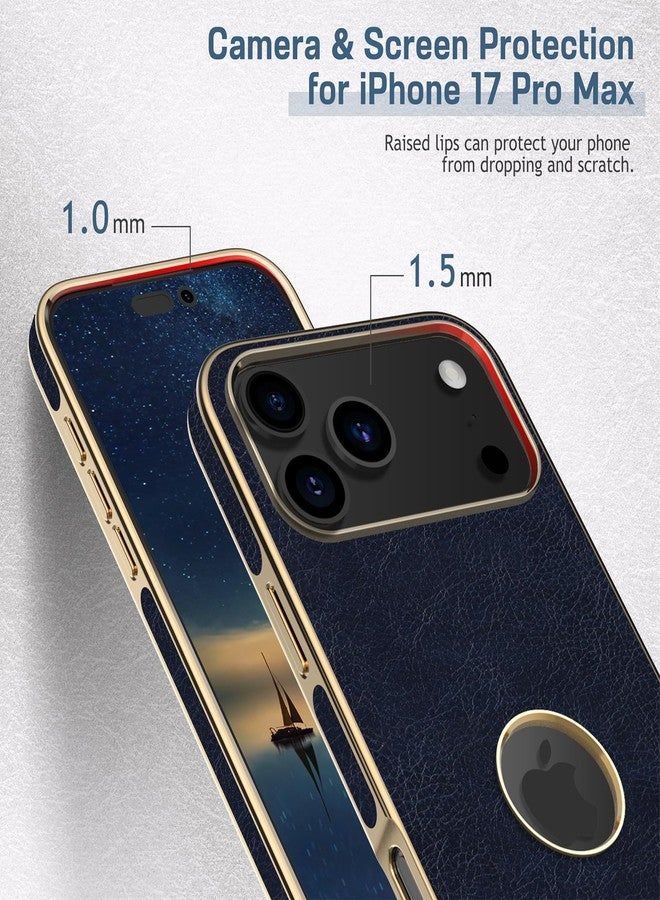 LOHASIC جراب LOHASIC الجلدي لهاتف iPhone 17 Pro Max، تصميم أنيق وفاخر، نحيف، مصنوع من جلد PU ناعم مانع للانزلاق، مقاوم للصدمات، غطاء حماية للهاتف للرجال والنساء، متوافق مع iPhone 17 Pro Max مقاس 6.9 بوصة (2025) - أزرق داكن - Image 5