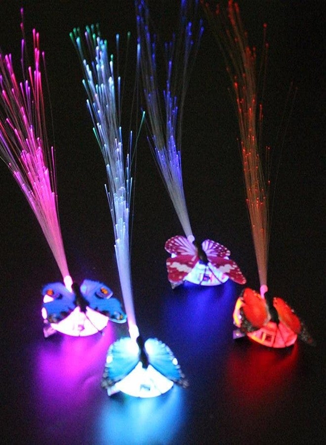 Newvent® Led Flashing Light Butterfly Hairpin | Women and Girl Party Favours | Braid Optical Fibber Hairclip Party Fashion (Multicolour Pack of 6) - Image 3