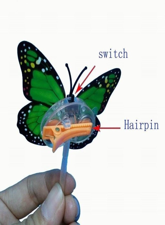 Newvent® Led Flashing Light Butterfly Hairpin | Women and Girl Party Favours | Braid Optical Fibber Hairclip Party Fashion (Multicolour Pack of 6) - Image 5