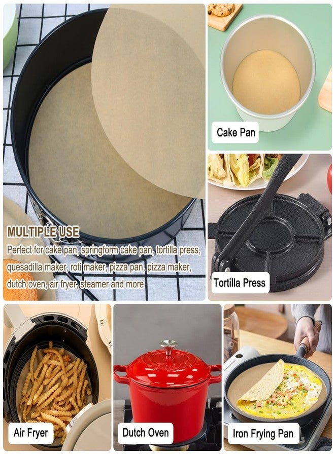 BYKITCHEN ورق زبدة دائري مقاس 8 بوصات، ورق زبدة غير لاصق للخبز، بطانات ورق زبدة مقطعة مسبقًا لقوالب الكيك، مكبس التورتيلا، قالب الكيك ذو القاعدة المتحركة والمزيد (مجموعة من 100 قطعة) - Image 5