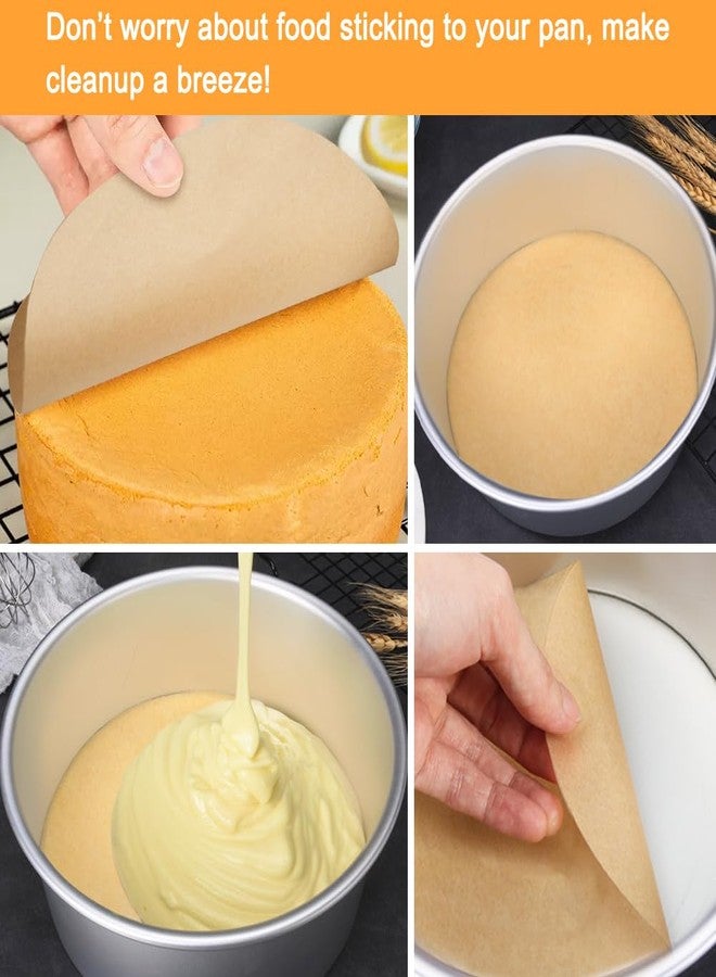 BYKITCHEN ورق زبدة دائري مقاس 8 بوصات، ورق زبدة غير لاصق للخبز، بطانات ورق زبدة مقطعة مسبقًا لقوالب الكيك، مكبس التورتيلا، قالب الكيك ذو القاعدة المتحركة والمزيد (مجموعة من 100 قطعة) - Image 3