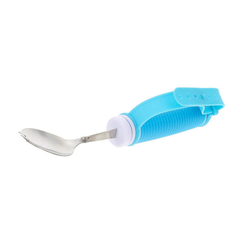 Anti Slip Elderly Spoon Fork Set Easy Grip Utensils for Hand Tremors Portable Eating Aid - Image 2