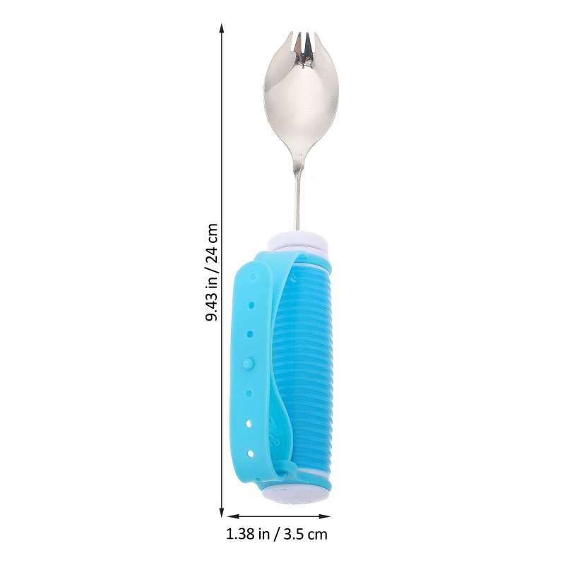Anti Slip Elderly Spoon Fork Set Easy Grip Utensils for Hand Tremors Portable Eating Aid - Image 3