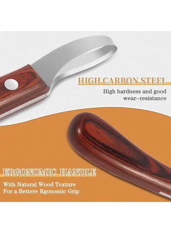 1 قطعة سكين تقليم حوافر ذات حدين مع مبراة مقبض خشبي أداة بيطري للخيول - Image 5