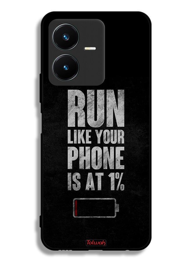 Tolwak Vivo Y22s Protective Case Cover Run Like Your Phone Is At 1 Percent - Image 1