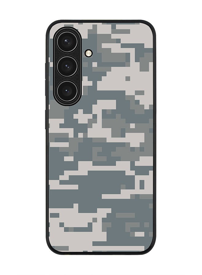 Stylizedd Rugged Black edge case for Samsung Galaxy S24 FE, Slim fit Soft Case Flexible Rubber Edges Anti Drop TPU Gel Thin Cover -  Digital Camo - Image 1
