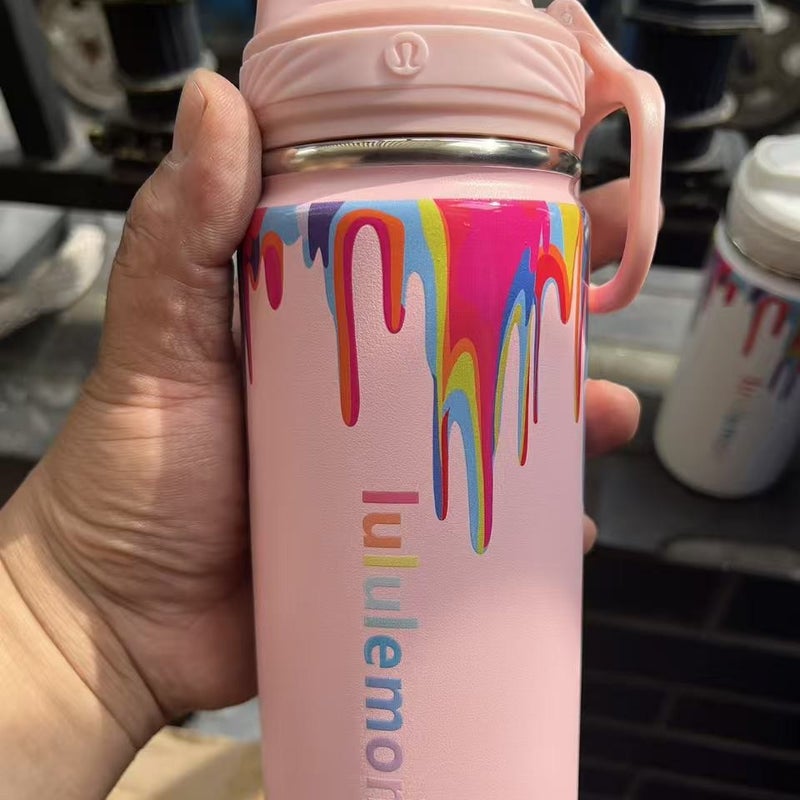 Double Wall Stainless Steel Vacuum Insulated Sports Water Bottle with Straw Lid, 24h Cold Retention, Large Capacity