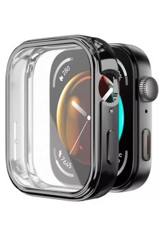Generic Case Compatible with Huawei Watch Fit 3 (2024), PC Case with Glass Screen Protector [Scratch-Resistant, All-Round Protection, HD Ultra Thin] Huawei Watch Fit 3 Cover (Black)  - Image 1