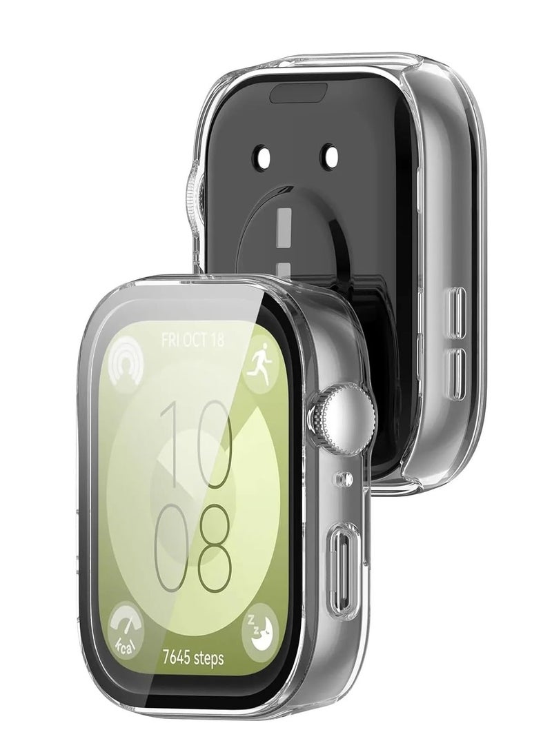 Case Compatible with Huawei Watch Fit 3 (2024), PC Case with Glass Screen Protector [Scratch-Resistant, All-Round Protection, HD Ultra Thin] Huawei Watch Fit 3 Cover - Image 4