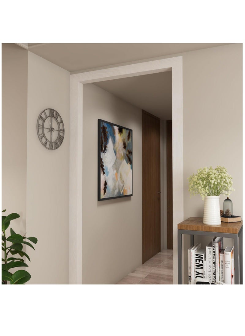 Generic - White Oak Wood Border Wallpaper Peel and Stick Bathroom Mirror Frame Border Wood Grain Repair Tape Silver White Wood Bulletin Board Border Trim Self Adhesive Modern Classroom Border 3.2"x197" - Image 1