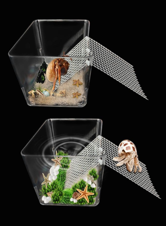 Iffitya 2 Packs Hermit Crab Pool - Ideal Hermit Crab Tank Combination - Pool with Cuttable Climbing Ramp - Image 1