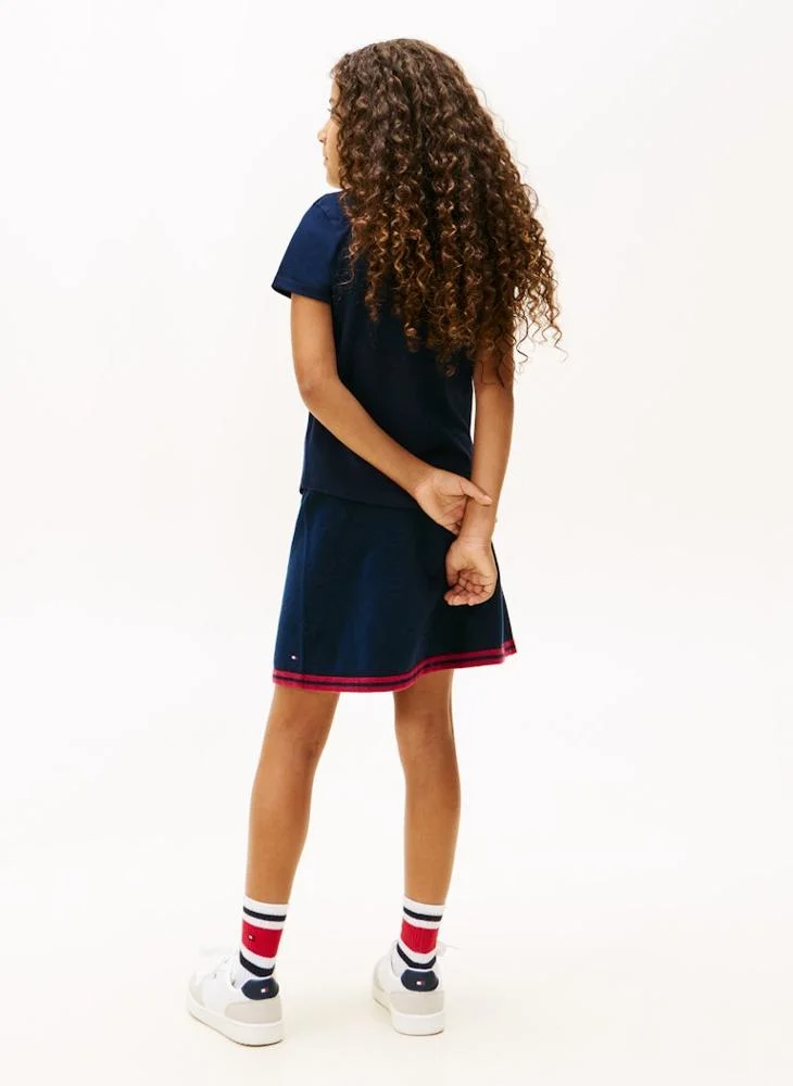 TOMMY HILFIGER Kids Graphic Flock Crew Neck T-Shirt