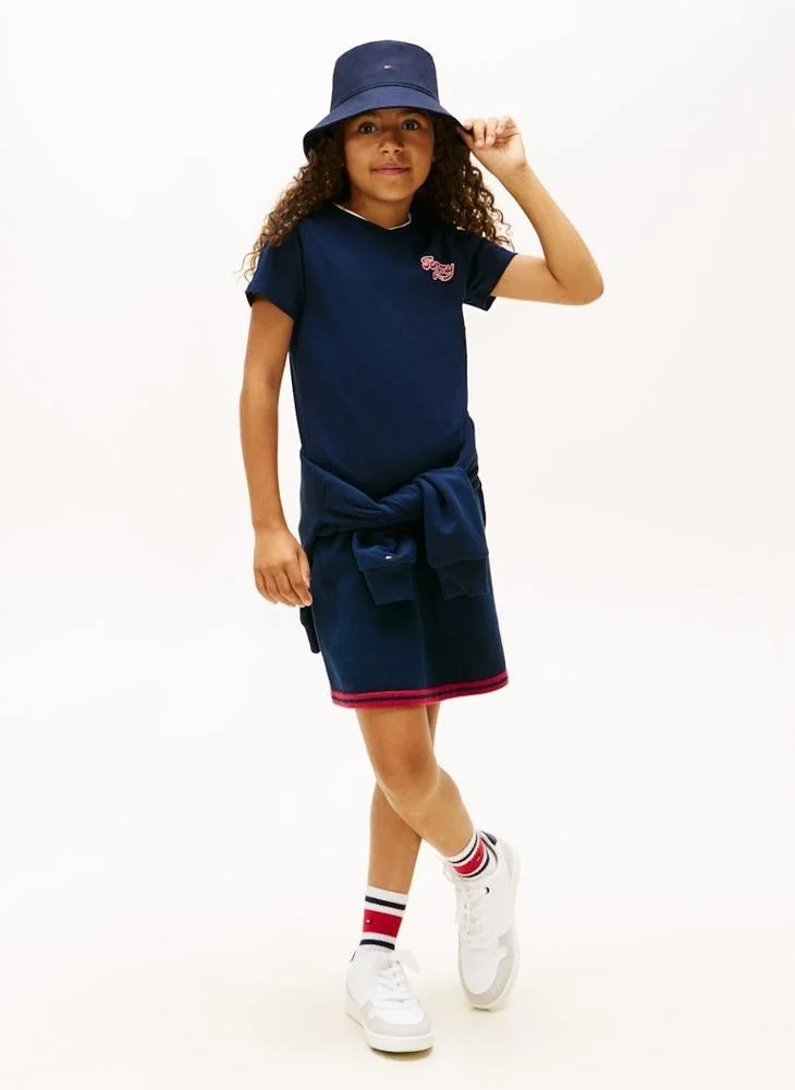 TOMMY HILFIGER Kids Graphic Flock Crew Neck T-Shirt