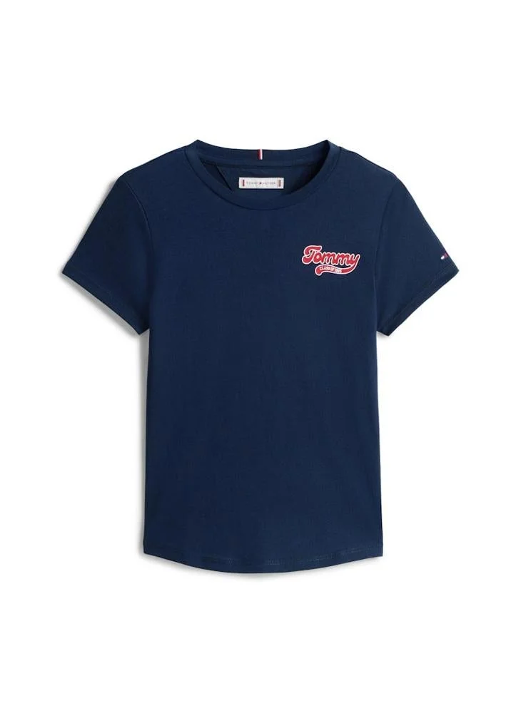 TOMMY HILFIGER Kids Graphic Flock Crew Neck T-Shirt