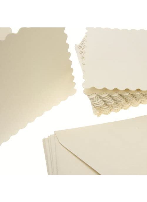 Papermania docrafts Papermania Square Scalloped Cards and Envelopes, Cream, 3 by 3-Inch  - Image 2