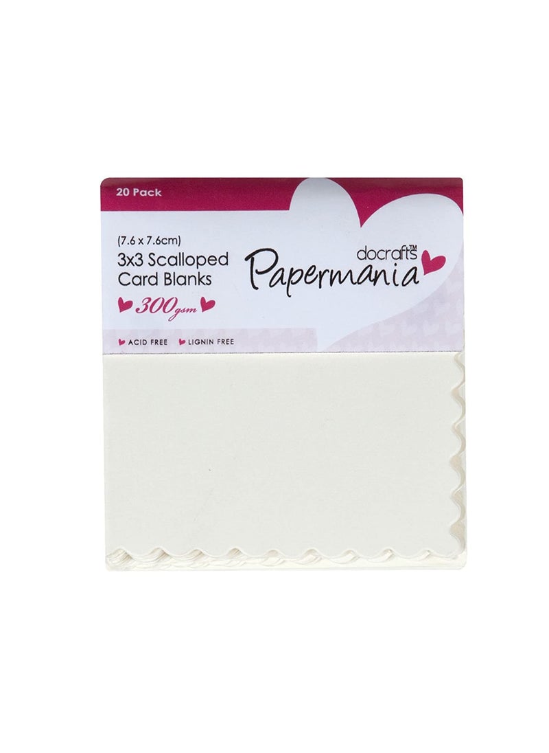 Papermania docrafts Papermania Square Scalloped Cards and Envelopes, Cream, 3 by 3-Inch  - Image 1