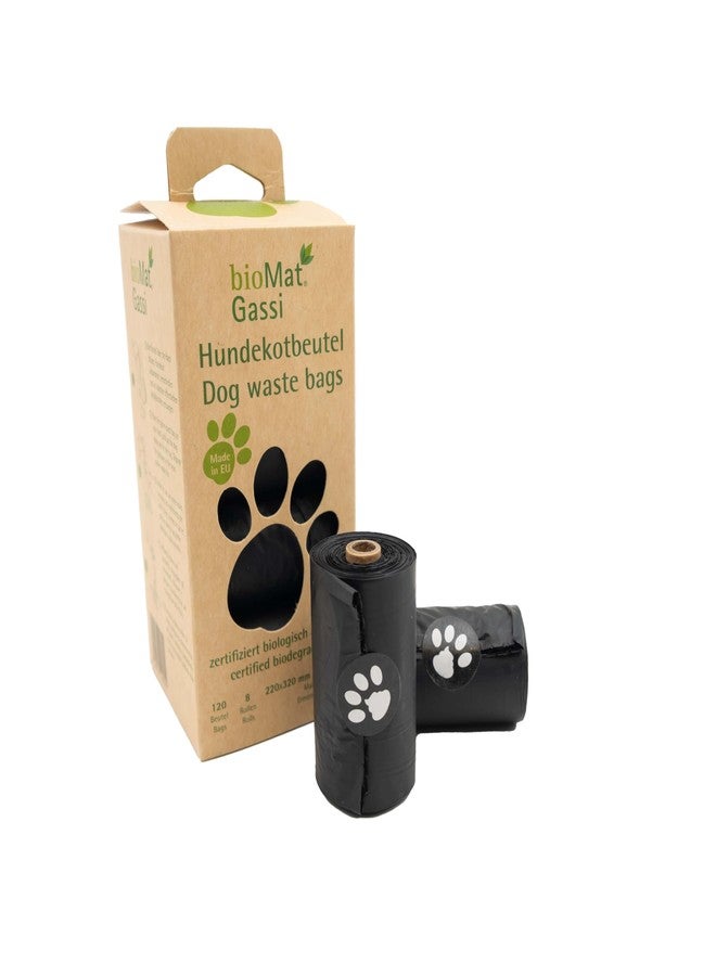 bioMat 120 x Dog Excrement Bags, Compostable, Tear Resistant and Opaque, Black, Made in the EU - Image 1