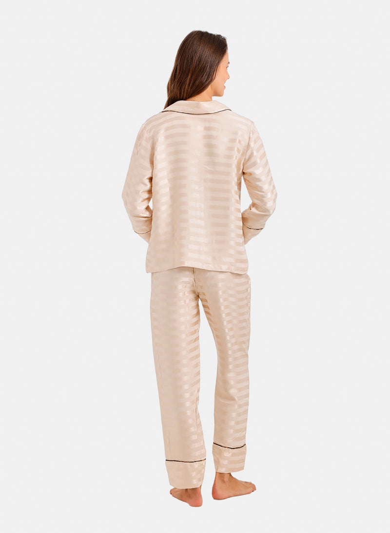 Carina Striped Satin Pyjama Set - Image 4