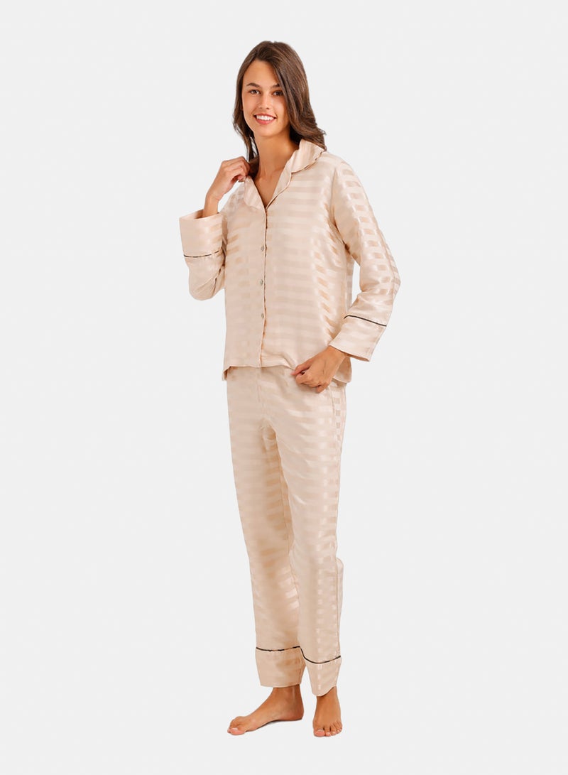 Carina Striped Satin Pyjama Set - Image 3