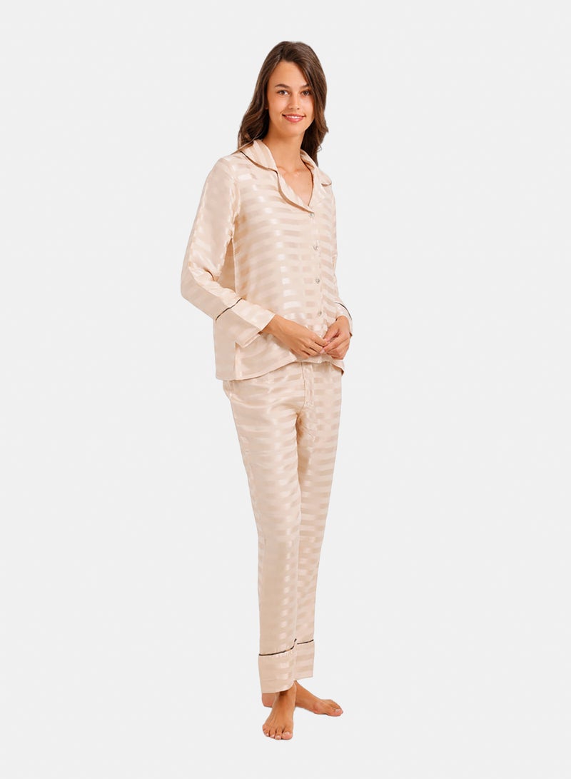 Carina Striped Satin Pyjama Set - Image 2