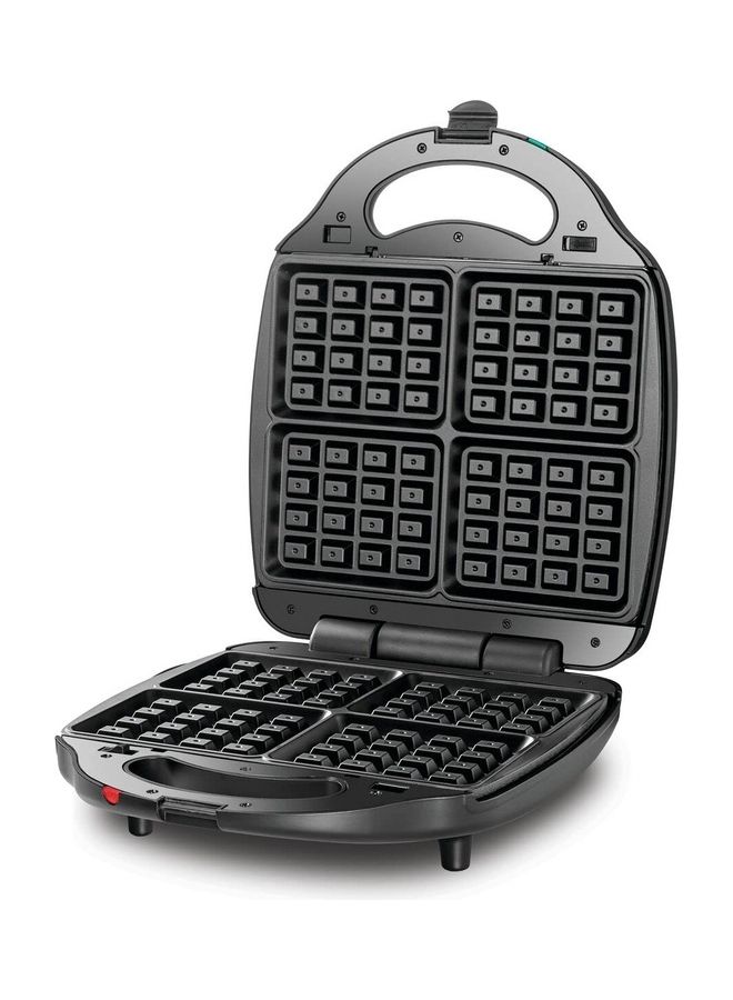 BLACK+DECKER 3-in-1 Sandwich, Waffle Maker, and Grill, 4 Slice Capacity, Interchangeable Plates, 180° Flat Grill, Compact, Locking Clamp, Safe, Even Cooking, 1400 W TS4130-B5 black - Image 2