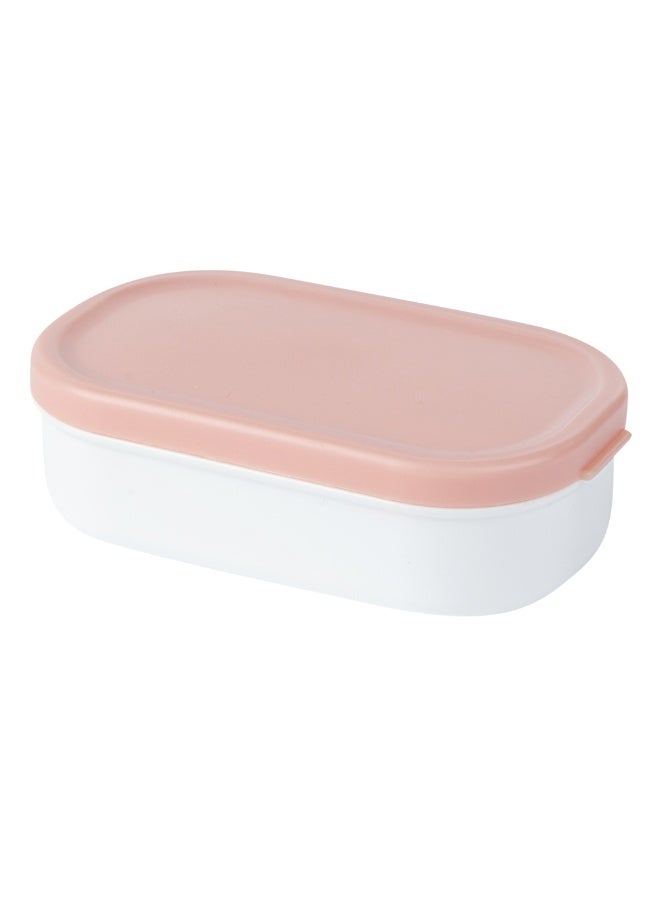 Restaurantware Bento Tek 3.7 x 2.2 x 1.1 Inch Sauce Containers, 4 White Dipping Sauce Cups With Lids - With Pink Lid, Microwavable, Plastic Small Lunchbox Containers, Freezable, Dishwashable - Image 1