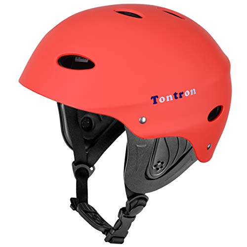 Tontron Kayaking Helmet (Matte Warm Red,Medium) - Image 1