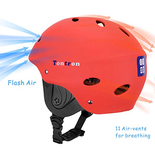Tontron Kayaking Helmet (Matte Warm Red,Medium) - Image 2
