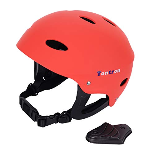 Tontron Kayaking Helmet (Matte Warm Red,Medium) - Image 3