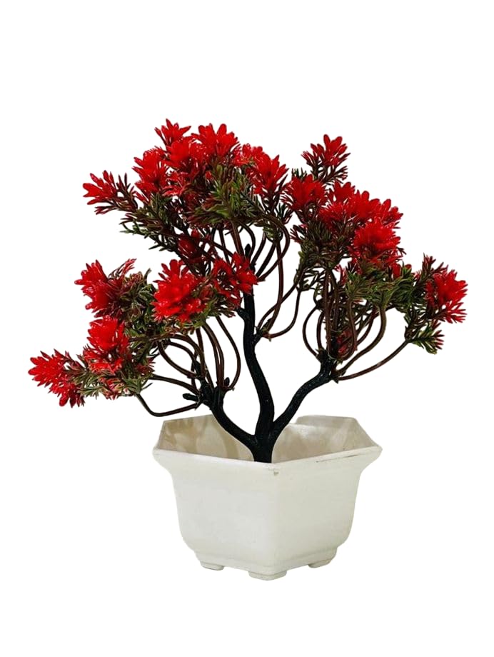 ATEVON ATEVON Artificial Flowers with Pot for Decoration for Table top, Home Decor, Office Decor, Cherry Blossom Flowers  - Image 1