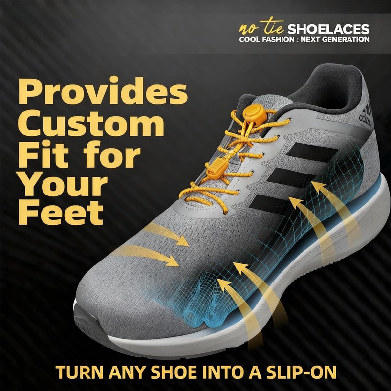 iLiveX No Tie Shoelaces - Elastic Shoe Laces - Lock Shoelaces for Sneakers - One Size Fits All for Adults and Kids - Image 2