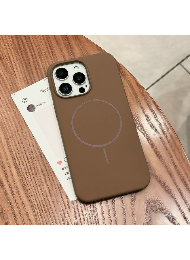 NIBEMINENT Liquid Silicone Protection Case With Magsafe For iPhone 16 Pro Max, New Brown