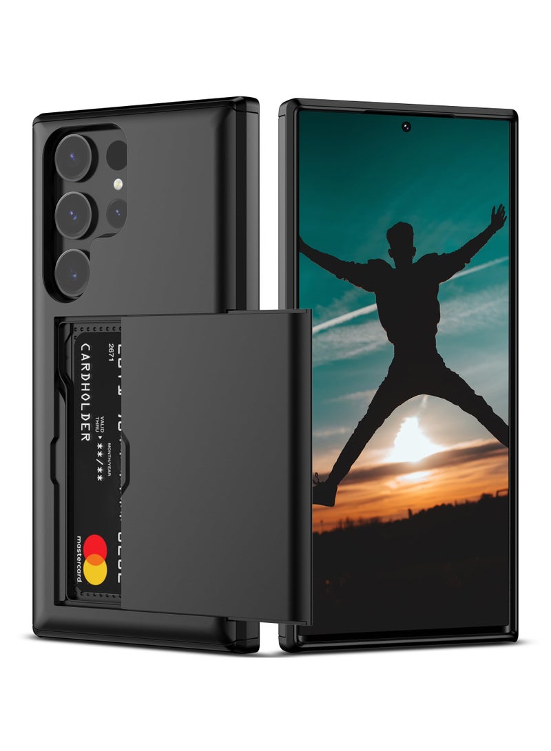 for Samsung S24 Ultra Case with Card Holder, Dual Layer Heavy Duty Shockproof Wallet Case, Hidden Card Slot Slim Wallet Case for Samsung S24 Ultra 6.8'' - Image 1
