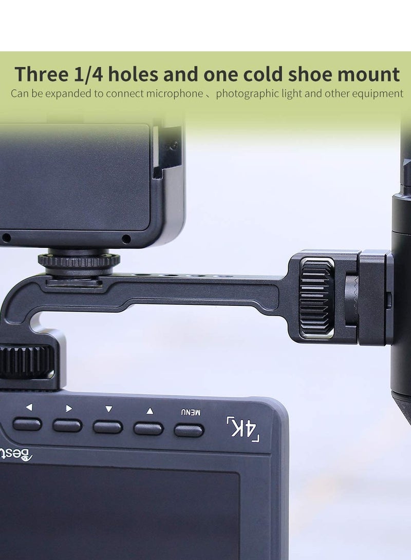 Gimbal Monitor Mount for DJI Ronin S/SC, 360° Swivel Extension Bracket with 1/4 Thread Cold Shoe, Gimbal Stabilizer Extension Arm - Image 3