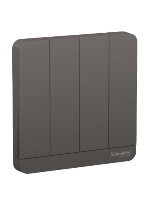 Schneider Electric AvatarOn, 4 switches, 16AX, 250V, 1 way, Dark Grey (Model Number-E8334L1_DG)